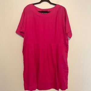 Bitte Kai Rand Day dress linen hot pink XL Lagenlook resort wear minimalist